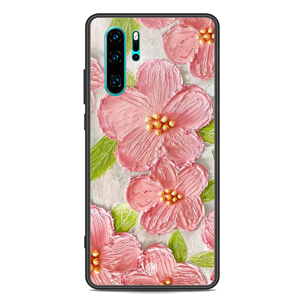 Floral Series Soft Phone Case - Premium Glass Case - Design 9 - Huawei P30 Pro