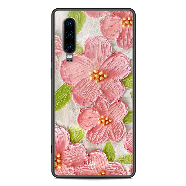 Floral Series Soft Phone Case - Premium Glass Case - Design 9 - Huawei P30