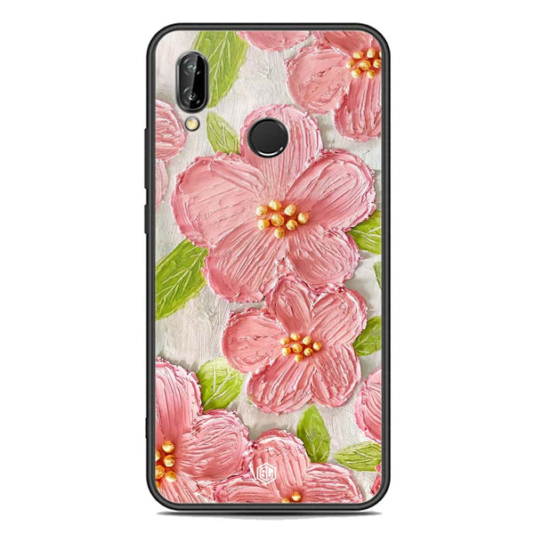 Floral Series Soft Phone Case - Premium Glass Case - Design 9 - Huawei P20 Lite