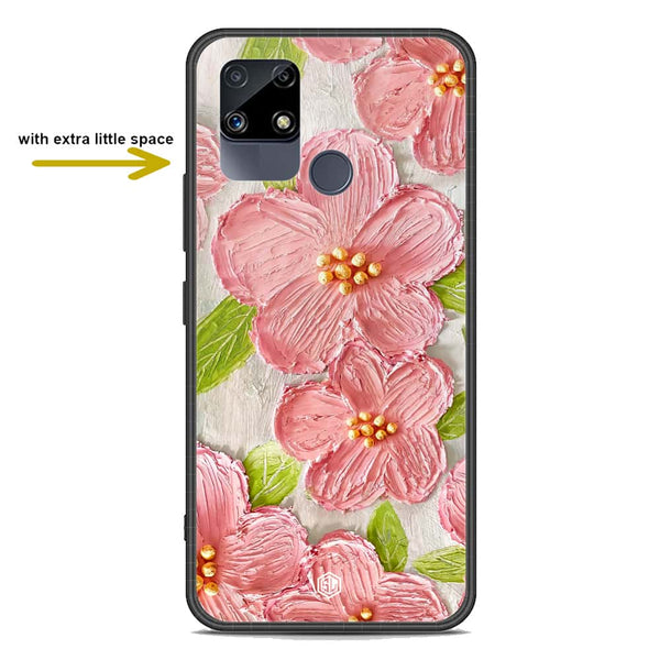 Floral Series Soft Phone Case - Premium Glass Case - Design 9 - Realme C15