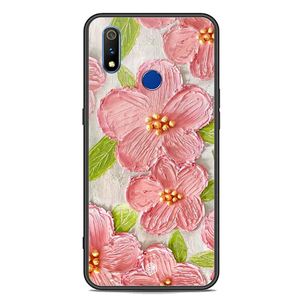 Floral Series Soft Phone Case - Premium Glass Case - Design 9 - Realme 3i