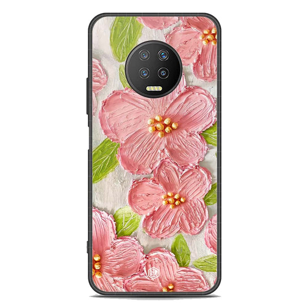 Floral Series Soft Phone Case - Premium Glass Case - Design 9 - Infinix Note 7