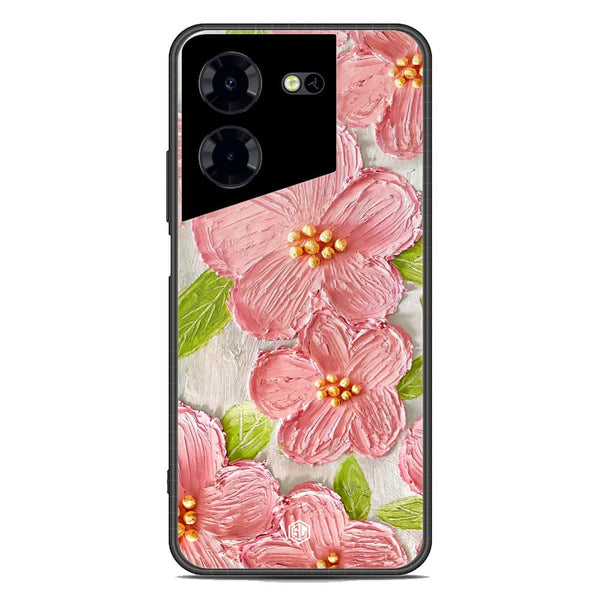 Floral Series Soft Phone Case - Premium Glass Case - Design 9 - Tecno Pova 5 Pro