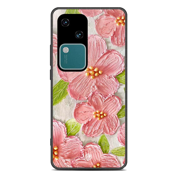Floral Series Soft Phone Case - Premium Glass Case - Design 9 - Vivo V30
