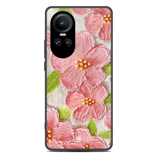 Floral Series Soft Phone Case - Premium Glass Case - Design 9 - Oppo Reno 10 Pro