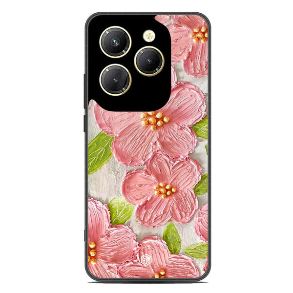 Floral Series Soft Phone Case - Premium Glass Case - Design 9 - Infinix Hot 40
