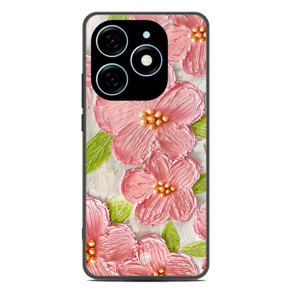 Floral Series Soft Phone Case - Premium Glass Case - Design 9 - Tecno Spark 20C