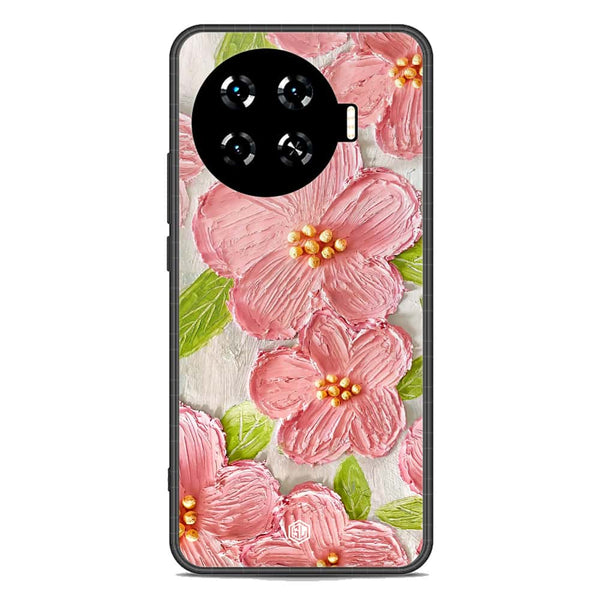 Floral Series Soft Phone Case - Premium Glass Case - Design 9 - Tecno Spark 20 Pro Plus