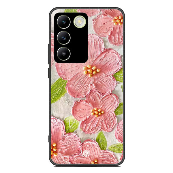 Floral Series Soft Phone Case - Premium Glass Case - Design 9 - Vivo Y100 4G
