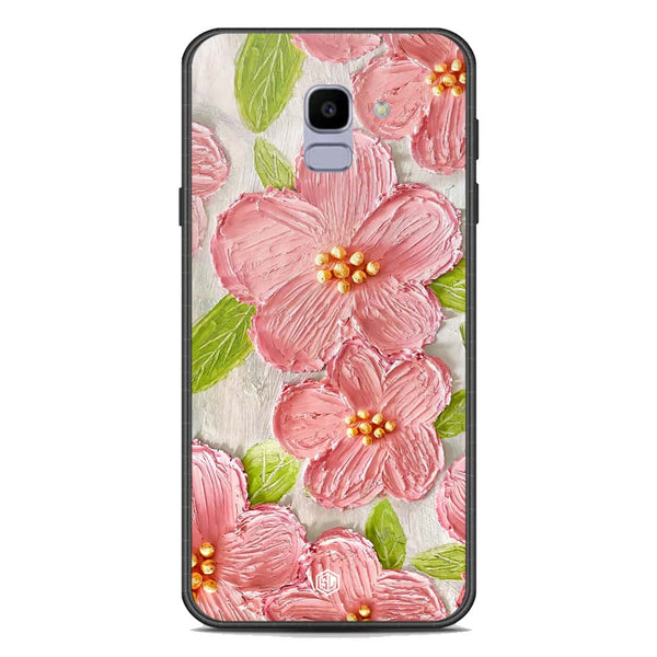 Floral Series Soft Phone Case - Premium Glass Case - Design 9 - Samsung Galaxy J6 2018