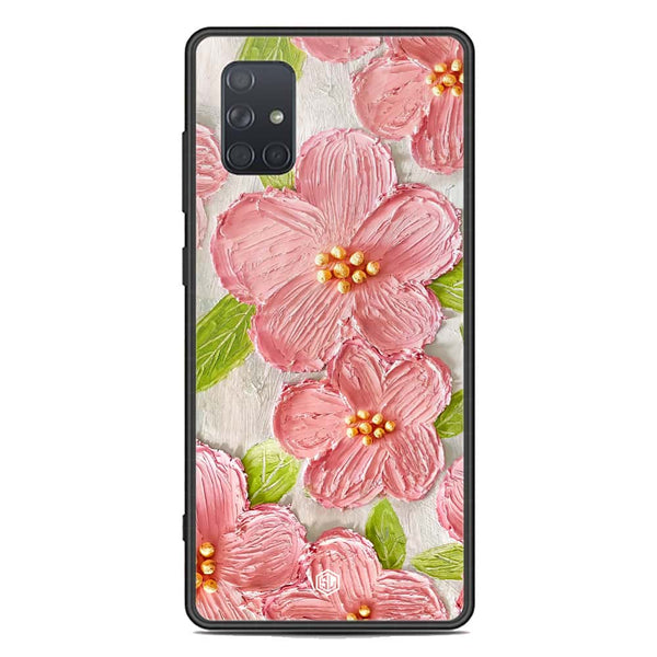 Floral Series Soft Phone Case - Premium Glass Case - Design 9 - Samsung Galaxy A71