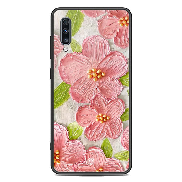 Floral Series Soft Phone Case - Premium Glass Case - Design 9 - Samsung Galaxy A70