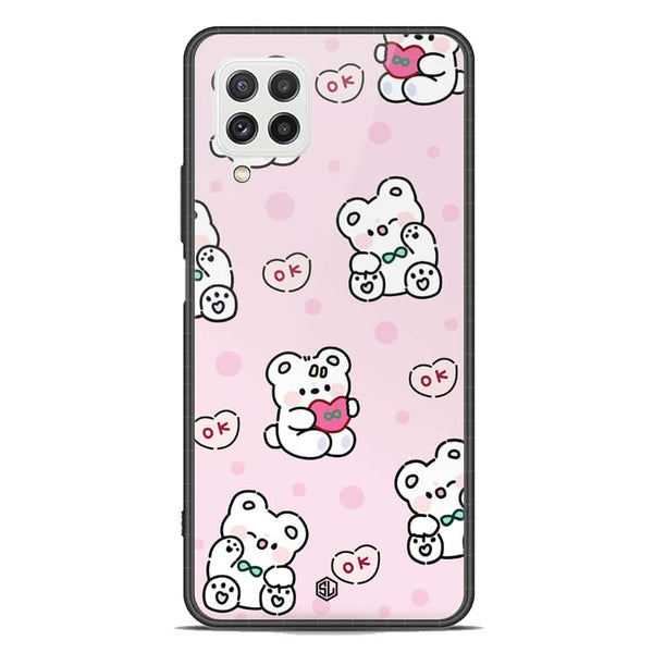 Cute Chic Series Soft Phone Case - Premium Glass Case - Design 1 - Samsung Galaxy A22 4G