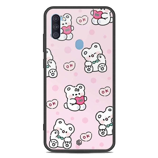 Cute Chic Series Soft Phone Case - Premium Glass Case - Design 1 - Samsung Galaxy A11