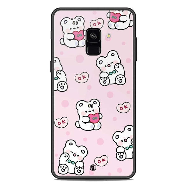 Cute Chic Series Soft Phone Case - Premium Glass Case - Design 1 - Samsung Galaxy A8 2018