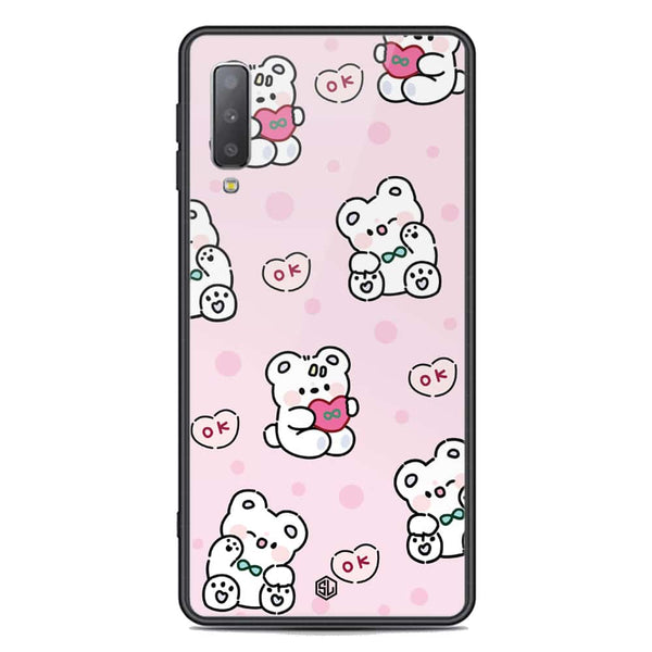 Cute Chic Series Soft Phone Case - Premium Glass Case - Design 1 - Samsung Galaxy A7 2018