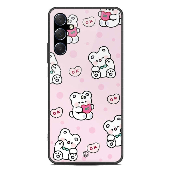 Cute Chic Series Soft Phone Case - Premium Glass Case - Design 1 - Samsung Galaxy M54
