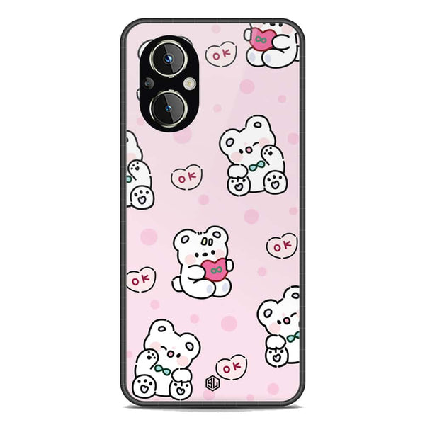 Cute Chic Series Soft Phone Case - Premium Glass Case - Design 1 - OnePlus Nord N20 5G