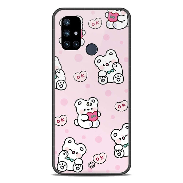 Cute Chic Series Soft Phone Case - Premium Glass Case - Design 1 - OnePlus Nord N10 5G