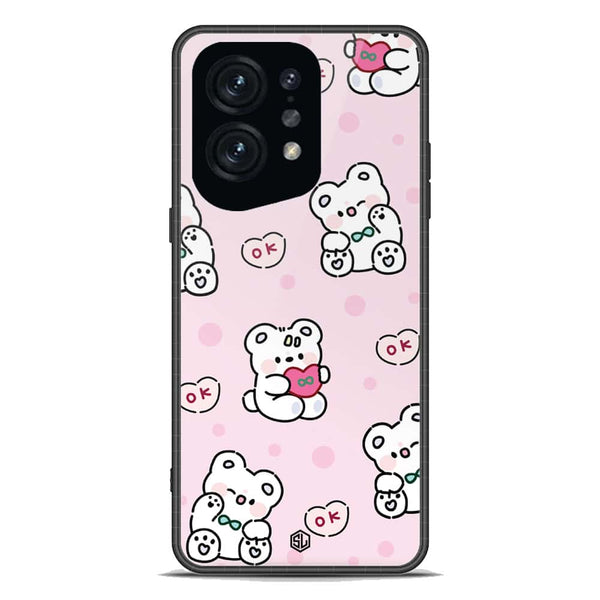 Cute Chic Series Soft Phone Case - Premium Glass Case - Design 1 - Oppo Find X5