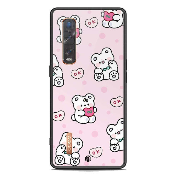 Cute Chic Series Soft Phone Case - Premium Glass Case - Design 1 - Oppo Find X2 Pro
