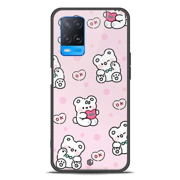 Cute Chic Series Soft Phone Case - Premium Glass Case - Design 1 - Oppo A55 4G