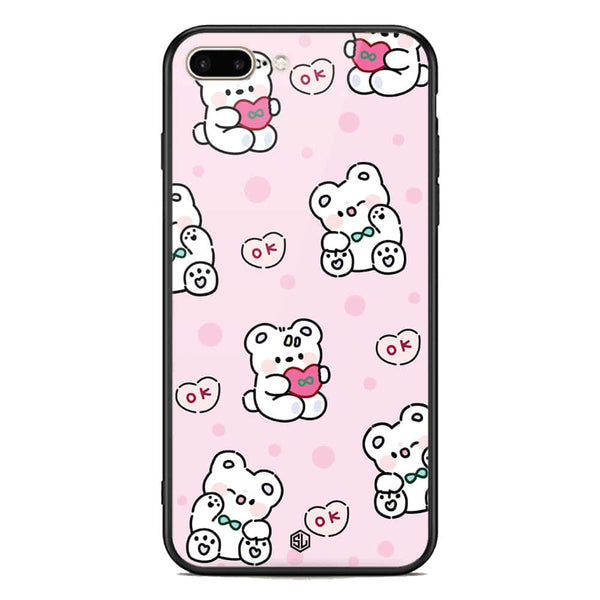 Cute Chic Series Soft Phone Case - Premium Glass Case - Design 1 - iPhone 8 Plus / 7 Plus