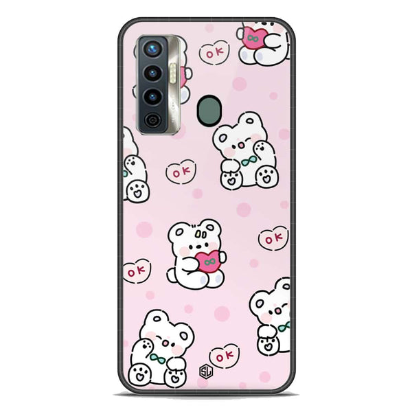 Cute Chic Series Soft Phone Case - Premium Glass Case - Design 1 - Tecno Camon 17