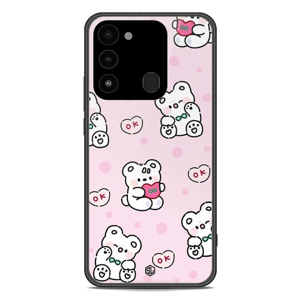 Cute Chic Series Soft Phone Case - Premium Glass Case - Design 1 - Tecno Spark 8C
