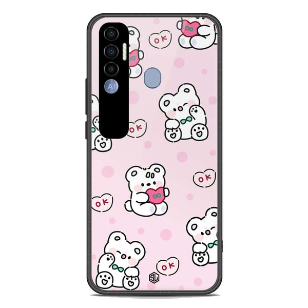 Cute Chic Series Soft Phone Case - Premium Glass Case - Design 1 - Tecno Spark 7 Pro