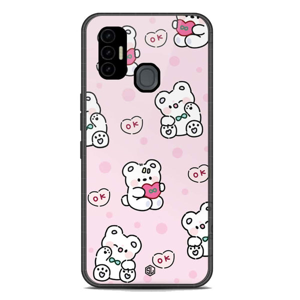 Cute Chic Series Soft Phone Case - Premium Glass Case - Design 1 - Tecno Spark 7