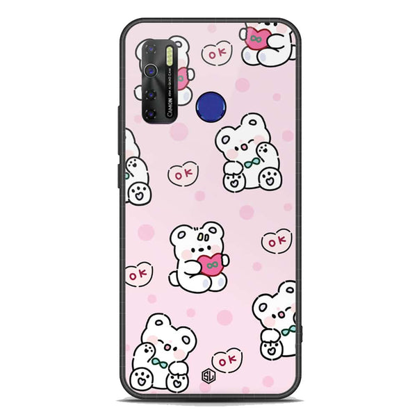 Cute Chic Series Soft Phone Case - Premium Glass Case - Design 1 - Tecno Spark 5