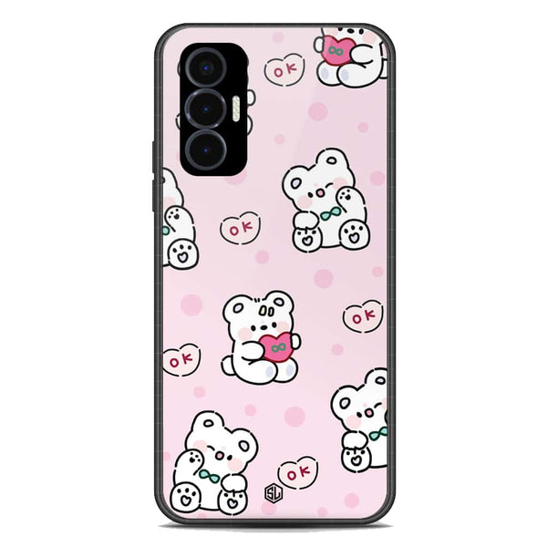 Cute Chic Series Soft Phone Case - Premium Glass Case - Design 1 - Tecno Pova 3