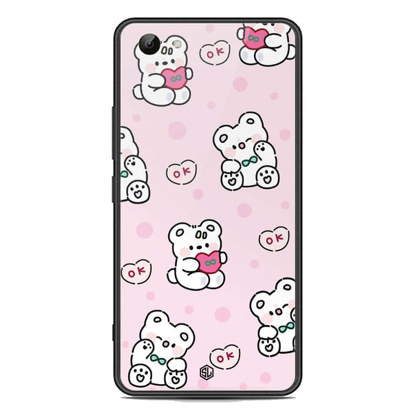 Cute Chic Series Soft Phone Case - Premium Glass Case - Design 1 - Vivo Y81