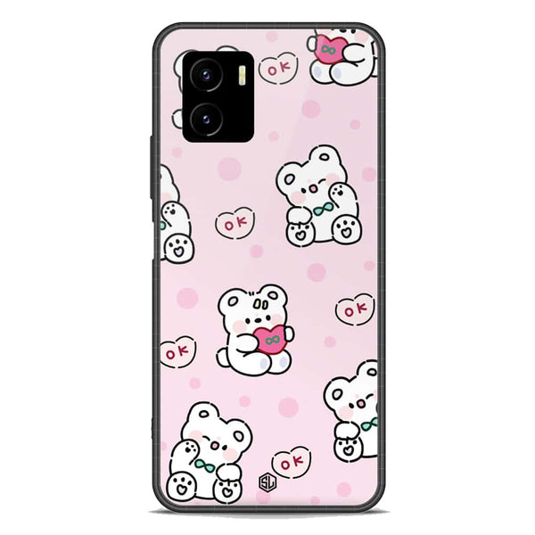 Cute Chic Series Soft Phone Case - Premium Glass Case - Design 1 - Vivo Y15s