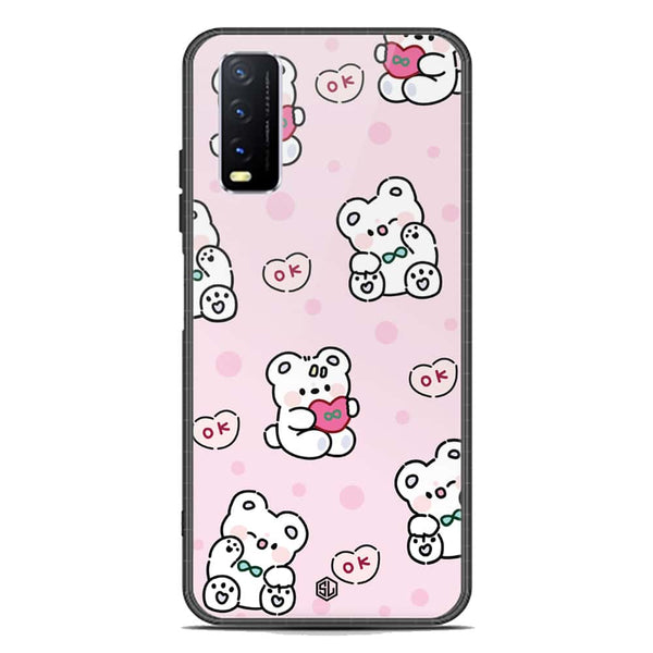 Cute Chic Series Soft Phone Case - Premium Glass Case - Design 1 - Vivo Y12a