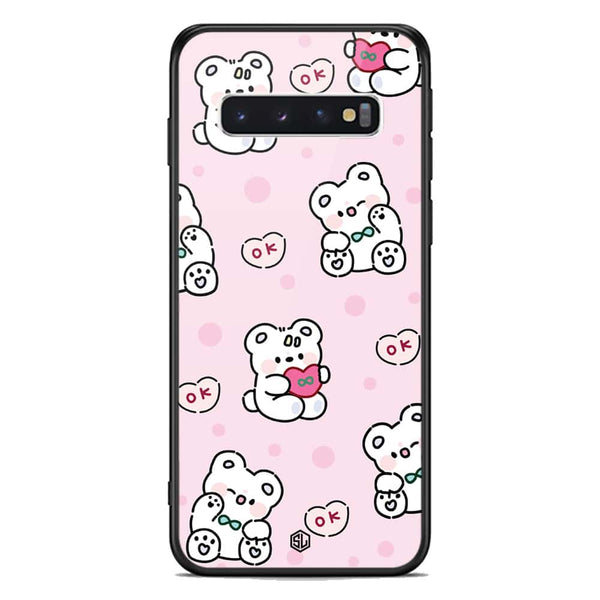 Cute Chic Series Soft Phone Case - Premium Glass Case - Design 1 - Samsung Galaxy S10
