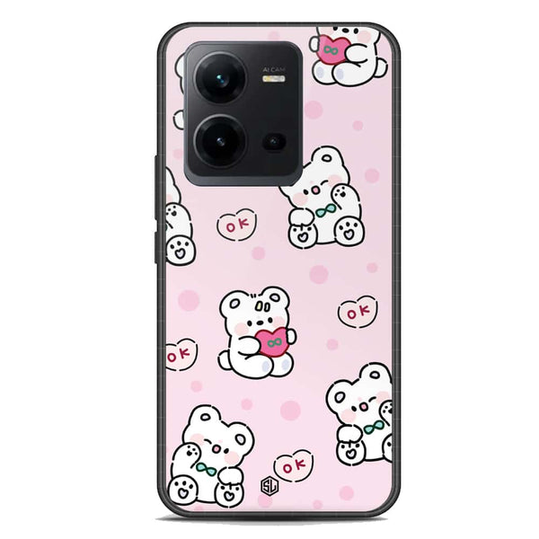 Cute Chic Series Soft Phone Case - Premium Glass Case - Design 1 - Vivo V25e