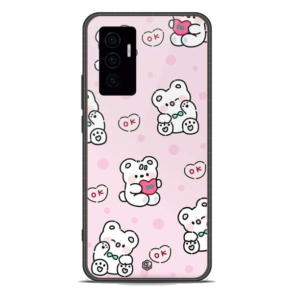 Cute Chic Series Soft Phone Case - Premium Glass Case - Design 1 - Vivo V23e