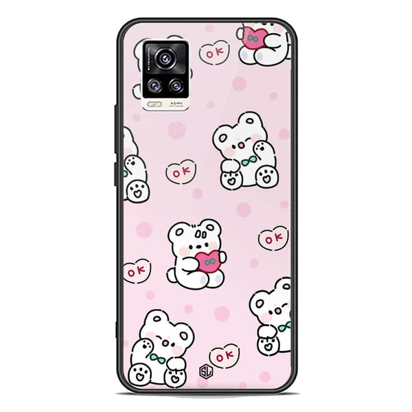 Cute Chic Series Soft Phone Case - Premium Glass Case - Design 1 - Vivo V20