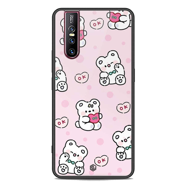 Cute Chic Series Soft Phone Case - Premium Glass Case - Design 1 - Vivo V15 Pro