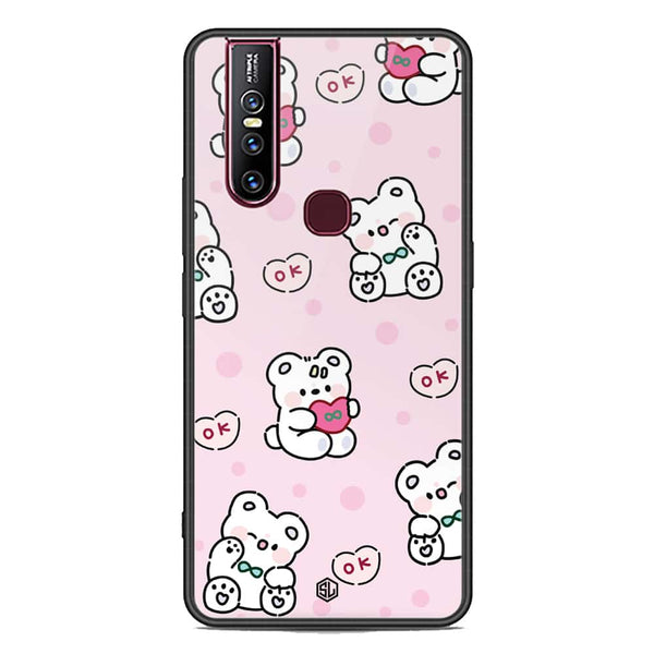 Cute Chic Series Soft Phone Case - Premium Glass Case - Design 1 - Vivo V15