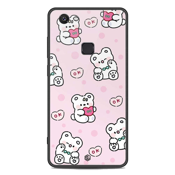 Cute Chic Series Soft Phone Case - Premium Glass Case - Design 1 - Vivo V7