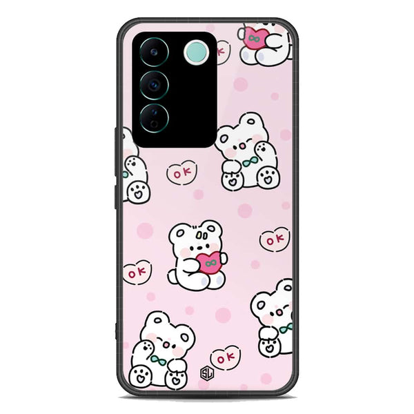 Cute Chic Series Soft Phone Case - Premium Glass Case - Design 1 - Vivo S16e