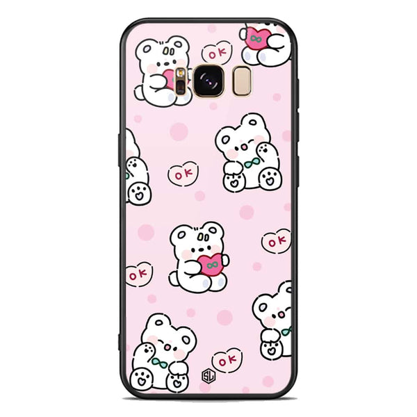 Cute Chic Series Soft Phone Case - Premium Glass Case - Design 1 - Samsung Galaxy S8