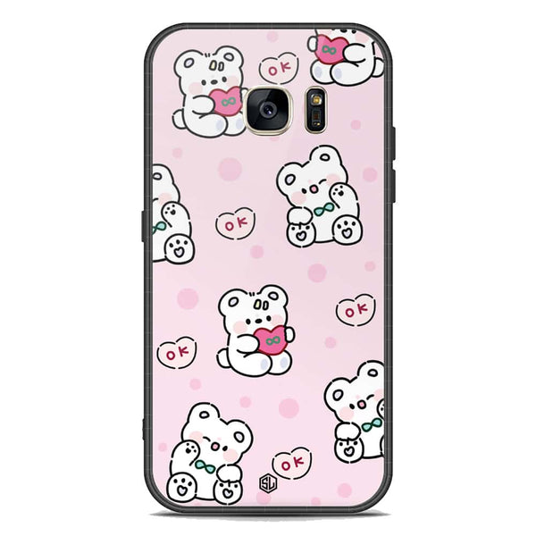 Cute Chic Series Soft Phone Case - Premium Glass Case - Design 1 - Samsung Galaxy S7