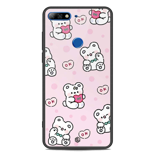 Cute Chic Series Soft Phone Case - Premium Glass Case - Design 1 - Huawei Honor 7C
