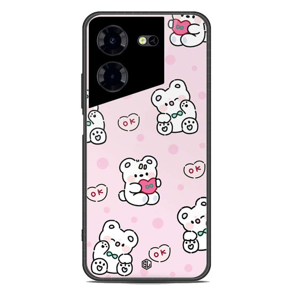 Cute Chic Series Soft Phone Case - Premium Glass Case - Design 1 - Tecno Pova 5 Pro