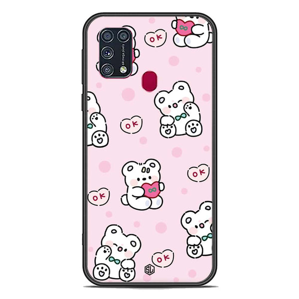 Cute Chic Series Soft Phone Case - Premium Glass Case - Design 1 - Samsung Galaxy M31