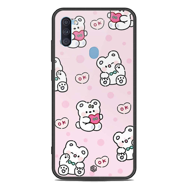 Cute Chic Series Soft Phone Case - Premium Glass Case - Design 1 - Samsung Galaxy M11